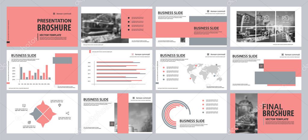 This template is the best as a business presentation, used in marketing and advertising, flyer and banner, the annual report. Elements on a dark grey background