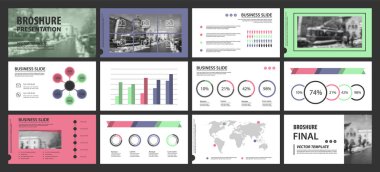 Bu şablon en iyisi olarak pazarlama ve reklam, broşür ve afiş, faaliyet raporu içinde kullanılan bir iş sunumu. Öğeleri bir koyu gri arka plan üzerinde