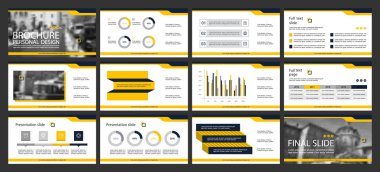 Bu şablon en iyisi olarak pazarlama ve reklam, broşür ve afiş, faaliyet raporu içinde kullanılan bir iş sunumu. Öğeleri bir koyu gri arka plan üzerinde