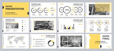 Bu şablon en iyisi olarak pazarlama ve reklam, broşür ve afiş, faaliyet raporu içinde kullanılan bir iş sunumu. Öğeleri bir koyu gri arka plan üzerinde