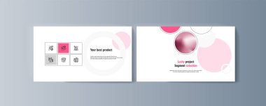 Piyasada promosyon mal ve Hizmetleri pazarlama için broşürler seti