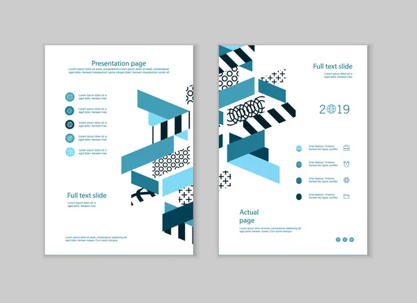 Série de brochures pour la commercialisation des biens et services de promotion sur le marché — Image vectorielle