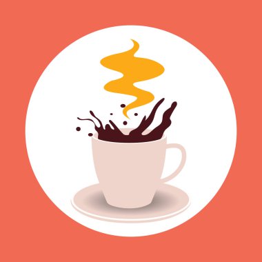 Kahve mükemmel içki her zaman. Serin çizmek. Renkli resimde