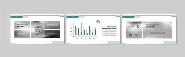Série de brochures infographies pour la commercialisation des biens et services de promotion sur le marché — Image vectorielle