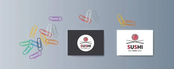 Uppsättning broschyrer sushi för marknadsföring av varor och tjänster på marknaden — Stock vektor