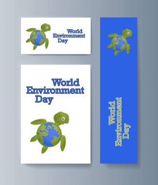 Çevre koruma fikrini tanıtan pazarlama broşürleri seti