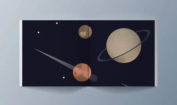 Conjunto de folletos para la exploración espacial y la investigación por gravedad — Archivo Imágenes Vectoriales