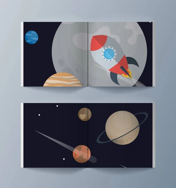 Набір брошур для дослідження космосу та гравітації — стоковий вектор