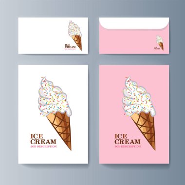 Piyasada promosyon dondurma pazarlama için broşür seti