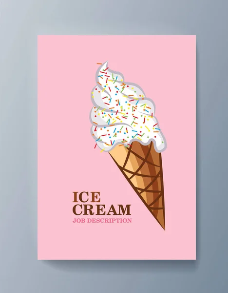 商业演示手册广告冰淇淋和服务交付 — 图库矢量图片