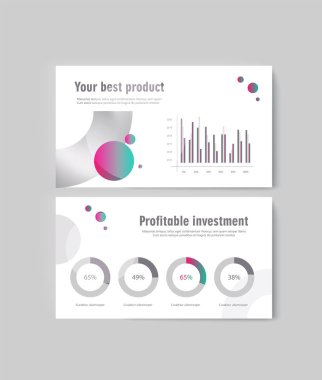 Pazardaki promosyon mal ve hizmetlerinin pazarlanması için broşür bilgi grafikleri seti