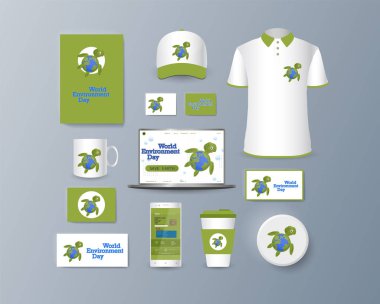 Piyasada pazarlama promosyon mal ve hizmetleri için bir koleksiyon şık şık öğelerin sunumu