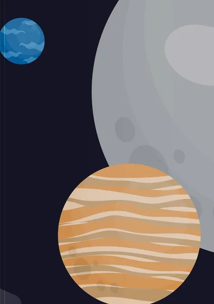 Folleto sobre el estudio del espacio y el sistema solar — Archivo Imágenes Vectoriales