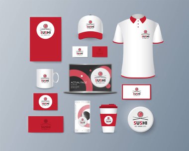 Piyasada pazarlama promosyon mal ve hizmetleri için bir koleksiyon şık şık öğelerin sunumu