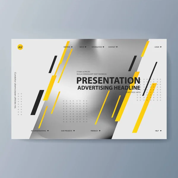 Brochure de présentation commerciale biens et services publicitaires — Image vectorielle