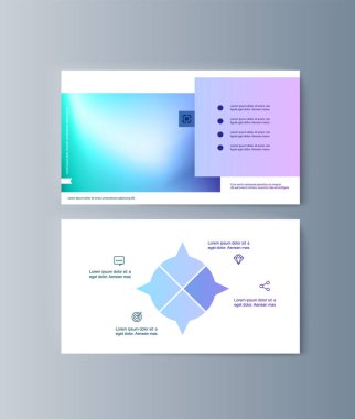 Pazardaki promosyon mal ve hizmetlerinin pazarlanması için broşür bilgi grafikleri seti