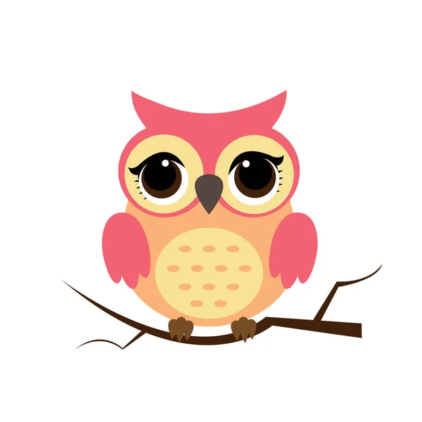 Owl night bird with big eyes. Colorful illustration — Stock Vector