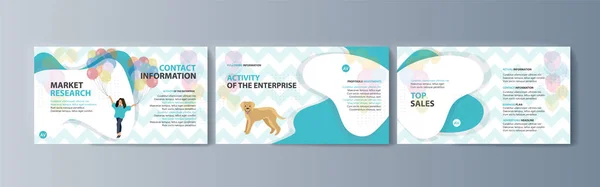 Conjunto de brochuras kit para publicidade de compra de animais de estimação — Vetor de Stock