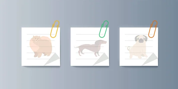 Ensemble de brochures pour la publicité d'achat d'animaux de compagnie — Image vectorielle