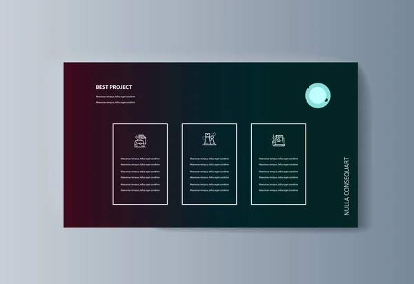 Opuscolo di presentazione aziendale infografica pubblicità di beni e servizi — Vettoriale Stock