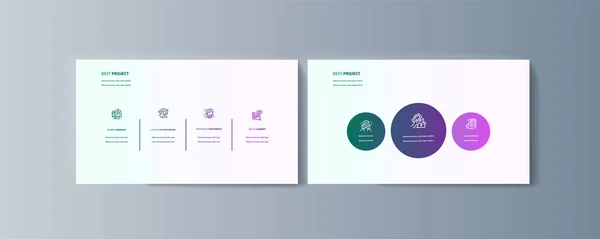 Set brochures infographics voor marketing van de promotie goederen en-diensten op de markt — Stockvector