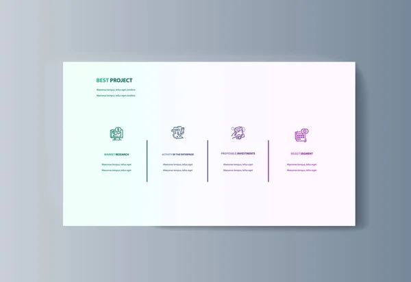 Zakelijke presentatie brochure infographics reclame voor goederen en diensten — Stockvector