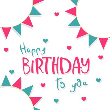 Renkli tebrik kartı. Doğum günü hediyesi. Tatil için tebrikler