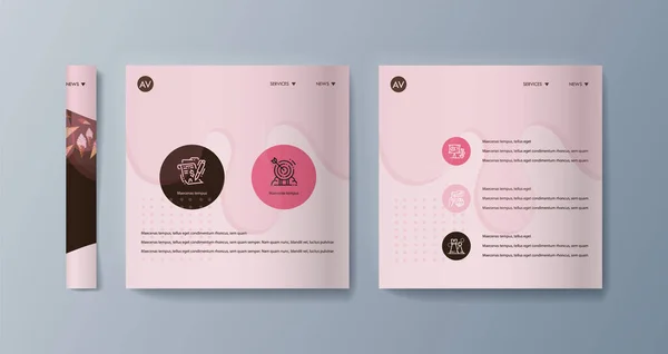 Ensemble de brochures pour la commercialisation de la crème glacée promotionnelle sur le marché — Image vectorielle