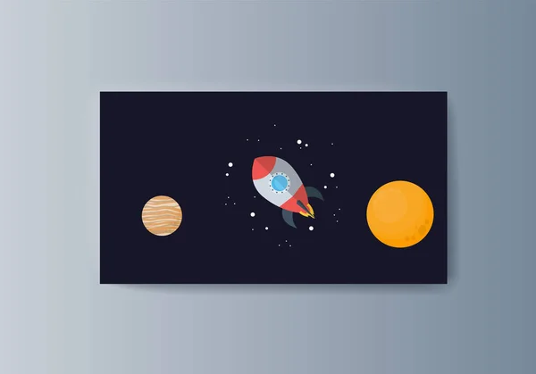 Space exploration and the trajectory of planets — Stock Vector