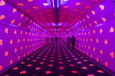 Aşk Tüneli Hollandalı sanatçı Maastunnel Hollanda Rotterdam 77 doğum günü Sevgililer günü kutlamak için Vollaerszwart tarafından bir projedir 