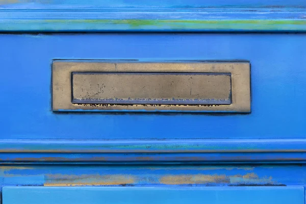 Caixa Correio Uma Porta Azul Vintage Schoonhoven Nos Países Baixos — Fotografia de Stock