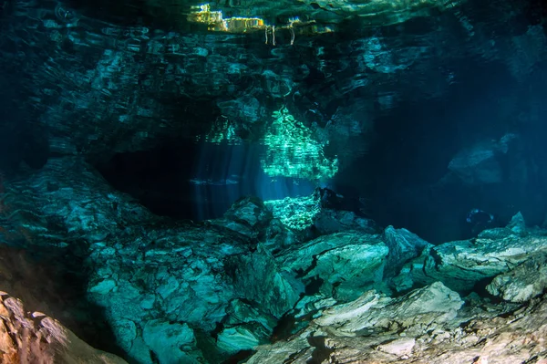 Tauchen Cenote Tajma Mexiko — Stockfoto