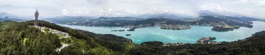 Lake Woerthersee Avusturya dron görünümü