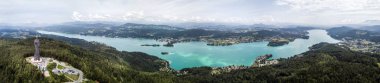 Lake Woerthersee Avusturya dron görünümü