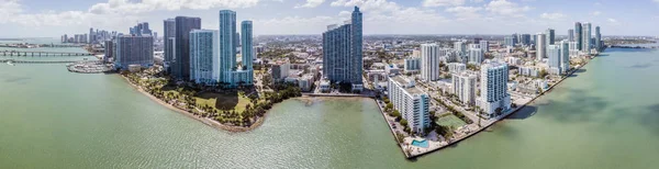 Vue Par Drone Sur Les Toits Centre Ville Miami — Photo