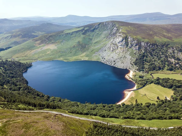 Drone Vista Sobre Lago Guiness Lake Lough Tay — Fotografia de Stock