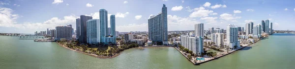 Drone Vista Sullo Skyline Miami Downtown — Foto Stock