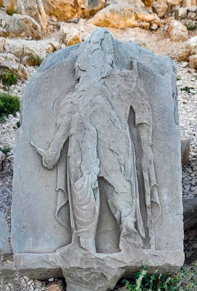 Statues Autour Tombe Roi Antochus Commagène Sur Sommet Mont Nemrut — Photo