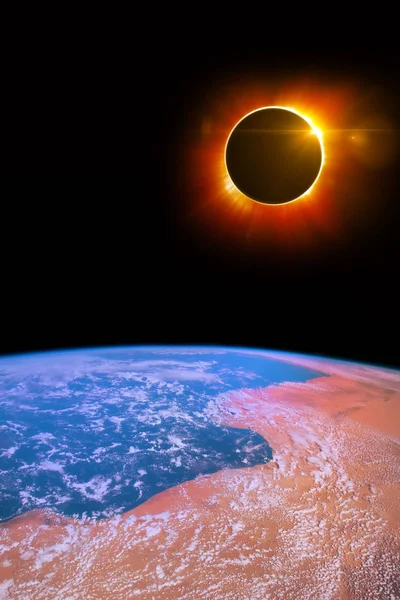Föld Nagy Felbontású Gyönyörű Art Bemutatja Bolygó Naprendszerben Képelemek Felszerelt — Stock Fotó