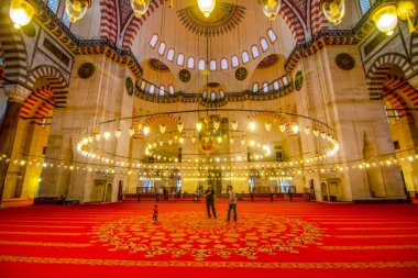 Istanbul, Türkiye, 21 Ağustos 2018: Süleymaniye Camii Sleymaniye Camisi olan üçüncü Istanbul Hill,'üzerinde yer alan bir Osmanlı imparatorluk Camii. 