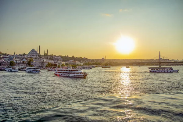 Tour Galata Pont Galata District Karakoy Corne Istanbul Turquie — Photo