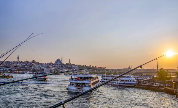 Galata Tower Galata Bridge Karakoy District Golden Horn Istanbul Turkey — Stock Photo, Image