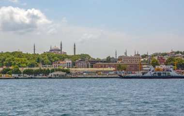 Istanbul/Türkiye-Ağustos 03,2018: Galata Eminn kark Galata Kulesi, Galata Köprüsü, Karaköy bölge ve Haliç, istanbul Türkiye