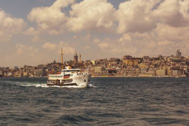 Istanbul/Türkiye-Ağustos 03,2018: Galata Eminn kark Galata Kulesi, Galata Köprüsü, Karaköy bölge ve Haliç, istanbul Türkiye