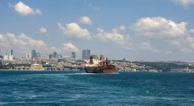 Istanbul/Türkiye-Ağustos 03,2018: Galata Eminn kark Galata Kulesi, Galata Köprüsü, Karaköy bölge ve Haliç, istanbul Türkiye