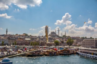 Balıkçılık galata Köprüsü ve Haliç, istanbul Türkiye