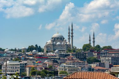 Istanbul, Türkiye, 21 Ağustos 2018: Süleymaniye Camii Sleymaniye Camisi olan üçüncü Istanbul Hill,'üzerinde yer alan bir Osmanlı imparatorluk Camii. 