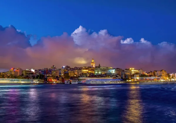 Galatská Věž Galatského Mostu Karakoy Okres Zlatý Roh Istanbul Turecko — Stock fotografie