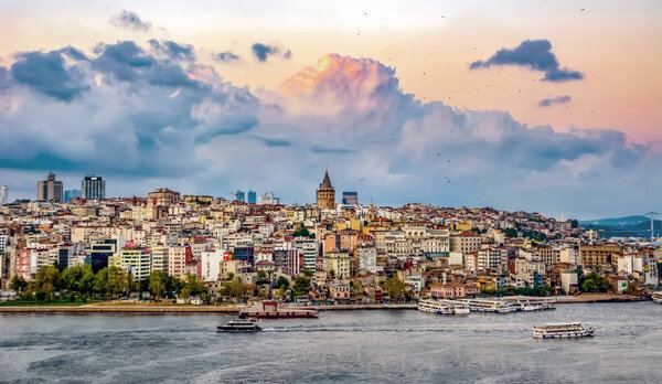 Галатская башня, Галатский мост, Каракойский район и Золотой Рог, istanbul Turkey
