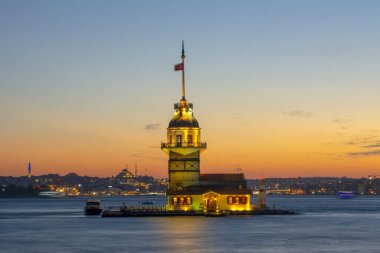 İstanbul, Türkiye 'deki Bakire Kulesi (KIZ KULESI - USKUDAR)